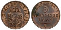 Niemcy, 3 fenig, 1869/C