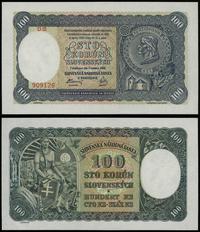 100 koron 7.10.1940, I emisja, seria D12 909126,