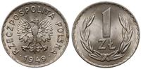 1 złoty 1949, Warszawa, moneta polakierowana, al