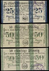 zestaw bonów, 1 x 25 fenigów (jednostronne) i 2 