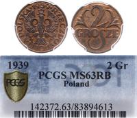 Polska, 2 grosze, 1939