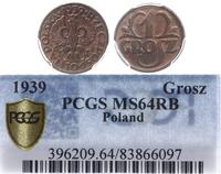 1 grosz 1939, Warszawa, pięknie zachowany, monet