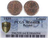 1 grosz 1939, Warszawa, pięknie zachowany, monet