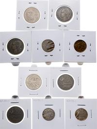 Europa - różne, zestaw 12 monet (11 x obiegowe monety francuskie i 1 x obiegowa moneta hiszpańska)