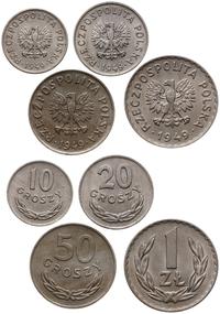 zestaw: 10, 20, 50 groszy i 1 złoty 1949, Warsza