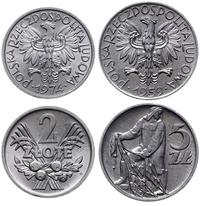 zestaw: 5 złotych 1959, 2 złote 1974, Warszawa, 
