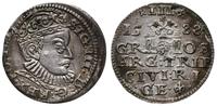 trojak 1588, Ryga, duża głowa króla (korona z li