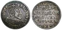 trojak 1590, Ryga, mała głowa (korona z rozetą),