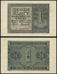 1 złoty 1.03.1940, sria C, numeracja 5463379, pr