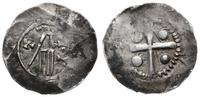 denar 1014-1024, Aw: Dłoń opatrzości, po bokach 