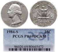 25 centów 1984, San Francisco, wybite stemplem l