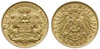 10 marek 1893 J, Hamburg, złoto 3.97 g, pięknie 