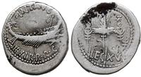 denar 32-31 pne, Aw: Galera pretoriańska, u góry