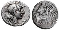 denar 118-117 pne, Rzym, Aw: Głowa Romy w hełmie