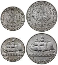 zestaw: 5 złotych i 2 złote 1936, Warszawa, Żagl
