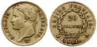20 franków 1811/A, Paryż, złoto 6.37 g, Gadoury 