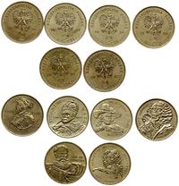 Polska, zestaw monet królowie polscy: 6 x 2 złote, 1996, 1998, 1999, 2000, 2001, 2002