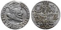 trojak 1593, Malbork, popiersie króla z pełnym z