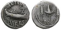 denar 32-31 pne, Aw: Galera pretoriańska, u góry