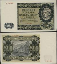 500 złotych 1.03.1940, seria A 1734482, dolny pr