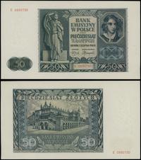 50 złotych 1.08.1941, seria E 0930730, wyśmienic