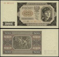 500 złotych 1.07.1948, seria CC 3871112, piękne,