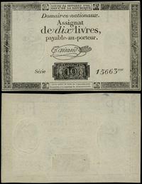 10 liwrów 24.10.1792, seria 15663, papier ze zna
