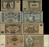 zestaw 4 banknotów o nominałach:, 250 rubli 1918