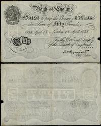 50 funtów 18.04.1938, seria 62 N, numeracja 7919