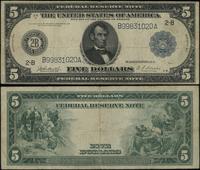 5 dolarów 1914, seria B99831020A, niebieska piec