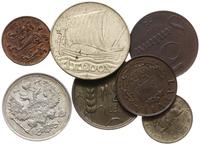 zestaw 8 monet, 1 sent 1939, 2 santimi 1939, 5 s