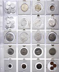 zestaw monet różnych krajów m. in.: Polski, Tybe
