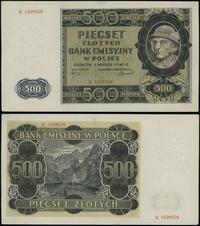 500 złotych 1.03.1940, seria B 1528226, przegięt