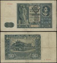 50 złotych 1.08.1941, seria E 2570626, z nadruki