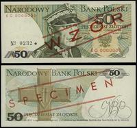 50 złotych 1.06.1986, seria EG 0000000, czerwone