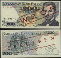 200 złotych 1.06.1986, seria CR 0000000, czerwon