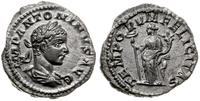 denar 218-222, Rzym, Aw: Głowa cesarza w prawa i