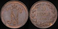 10 penniä 1916, patyna