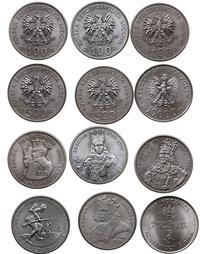 zestaw 8 monet miedzioniklowych, 100 zł 1987 Kaz