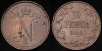 10 penniä 1908, patyna