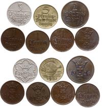 zestaw 7 monet o nominałach:, 5 fenigów 1928, 5 