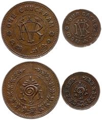 Indie, zestaw: 4 cash i 1 chuckram, (1906-1935)
