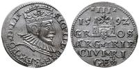 trojak 1592, Ryga, z krzyżykiem po LI, Iger R.92