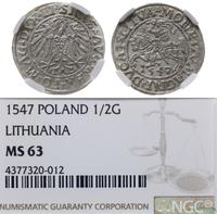 Polska, półgrosz, 1547