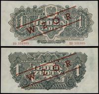 1 złoty 1944, czerwony ukośny nadruk “WZOR”, ser