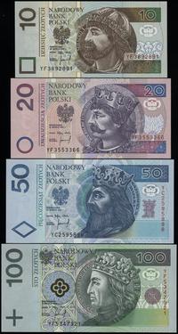 zestaw 4 banknotów z serią zastępczą, 10, 20, 50