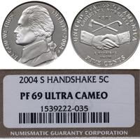 5 centów 2004 S, San Francisco, moneta na pamiąt
