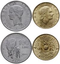 zestaw: 100 i 200 lirów 1979 i 1994, Rzym, stal 