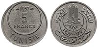5 franków 1957, Paryż, miedzionikiel, piękne, KM