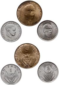 zestaw: 5 franków 1964, 1 frank 1965, 1 frank 19